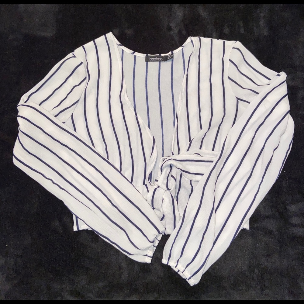 Striped Tie Back Blouse